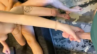 Amateur Wife Hot Threesome with Cuckold Hubby and Swinging Partner