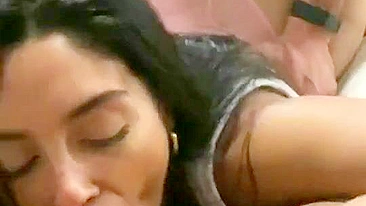 Amateur Latina Threesome with Rough Group Sex and Blowjobs