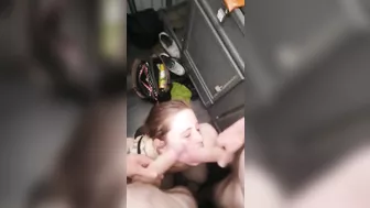 Amateur Threesome Blowjob - Hot Slut Sucks Two Dicks in Homemade Porn