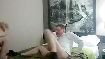 Amateur Blonde Fucks Two Men in Homemade Threesome