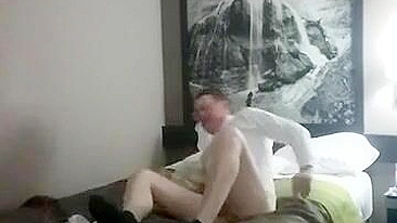 Amateur Blonde Fucks Two Men in Homemade Threesome