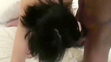 Asian Amateur Threesome with Obedient Sub Taking Two Dicks