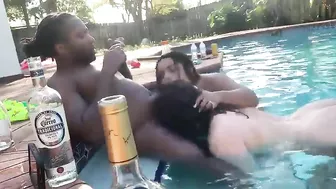 Interracial Spring Break Orgy in Pool with BBC & Blowjobs - Amateur Group Sex Party