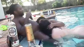 Interracial Spring Break Orgy in Pool with BBC & Blowjobs - Amateur Group Sex Party