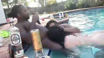 Interracial Spring Break Orgy in Pool with BBC & Blowjobs - Amateur Group Sex Party