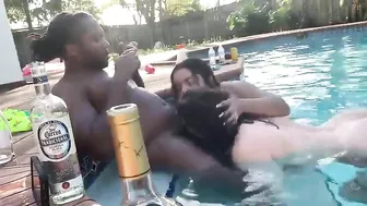 Interracial Spring Break Orgy in Pool with BBC & Blowjobs - Amateur Group Sex Party
