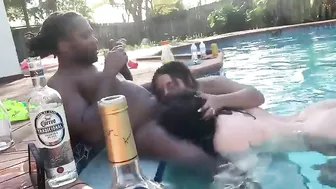 Interracial Spring Break Orgy in Pool with BBC & Blowjobs - Amateur Group Sex Party