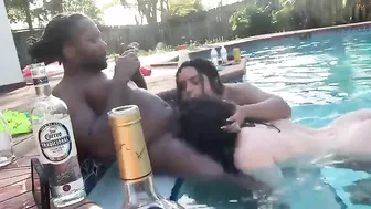 Interracial Spring Break Orgy in Pool with BBC & Blowjobs - Amateur Group Sex Party