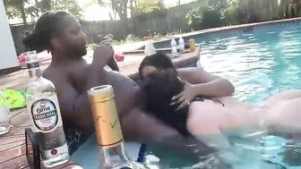 Interracial Spring Break Orgy in Pool with BBC & Blowjobs - Amateur Group Sex Party