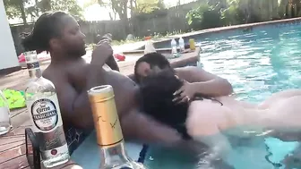 Interracial Spring Break Orgy in Pool with BBC & Blowjobs - Amateur Group Sex Party