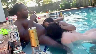 Interracial Spring Break Orgy in Pool with BBC & Blowjobs - Amateur Group Sex Party