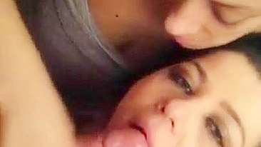 Amateur Threesome Blowjob - Homemade FFM Sucking and Group Sex