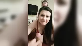 Amateur Wife Gets Gangbanged in Homemade Threesome with Hubby & Friend #Wife, #3some