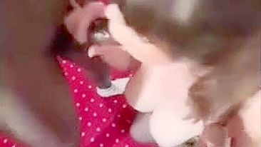 Interracial Gangbang Threesome with Chubby Brunette and BBC