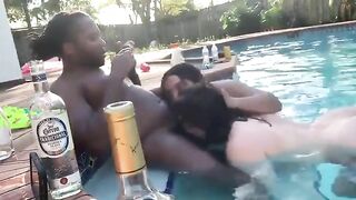 Interracial Summer Pool Party Orgy with Big Black Cocks