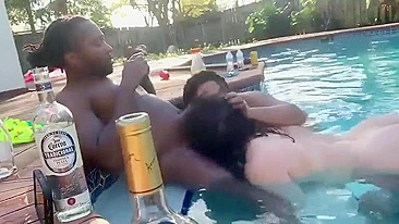 Interracial Summer Pool Party Orgy with Big Black Cocks