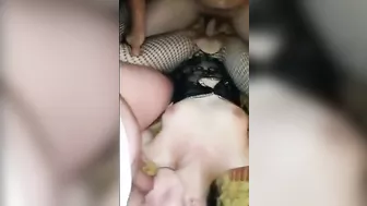 Amateur Threesome Gets Double Teamed & Jizzed in Homemade Porn
