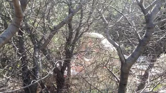 Greek Cuckold Slut Irina Public Threesome with Cheating Wife and Blowjob