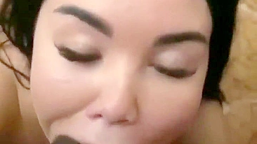 Interracial Threesome with Big Cocks and Blowjobs