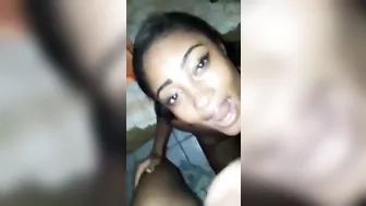 Interracial Cum Slut Gets Double Facials from Ebony Beauty