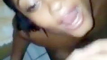 Interracial Cum Slut Gets Double Facials from Ebony Beauty