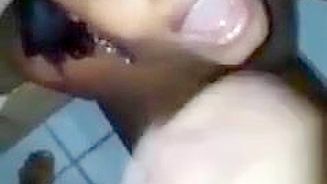 Interracial Cum Slut Gets Double Facials from Ebony Beauty