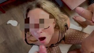 Insatiable Wife Double Cum Facial in Homemade XXX Porn