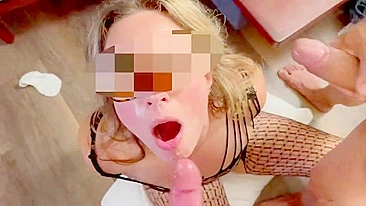 Insatiable Wife Double Cum Facial in Homemade XXX Porn