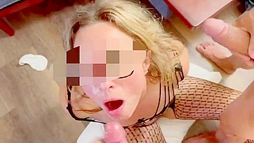 Insatiable Wife Double Cum Facial in Homemade XXX Porn