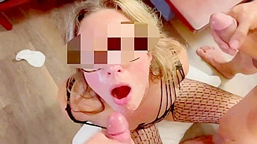 Insatiable Wife Double Cum Facial in Homemade XXX Porn