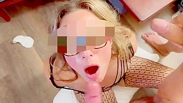 Insatiable Wife Double Cum Facial in Homemade XXX Porn