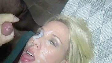Blonde Wife Double Facial Cumshot in Homemade Amateur Porn