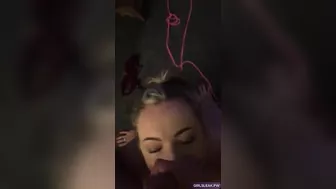 Amateur Flight Attendant Homemade Threesome with Blowjobs