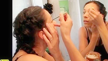 Amateur Brunette Gangbang Threesome Cum in Mouth Orgy