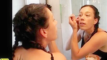 Amateur Brunette Gangbang Threesome Cum in Mouth Orgy