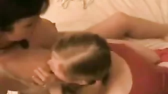 Amateur Lesbian Threesome with Dildos and Straps-On