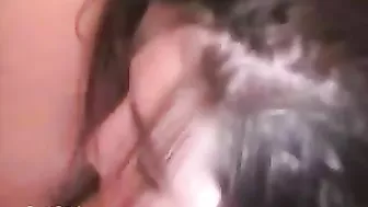 Amateur French Brunette First Threesome Gangbang