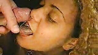 Amateur German Ebony Teen Swallows 3 Cumloads in Blowjob & Facial Bukkake