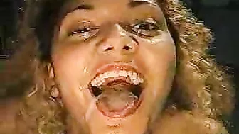 Amateur German Ebony Teen Swallows 3 Cumloads in Blowjob & Facial Bukkake