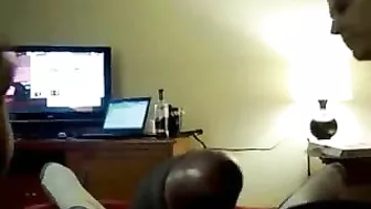 Black Cock Threesome Blowjob GroupSex with Interracial College Sucking