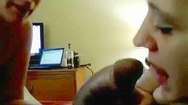 Black Cock Threesome Blowjob GroupSex with Interracial College Sucking