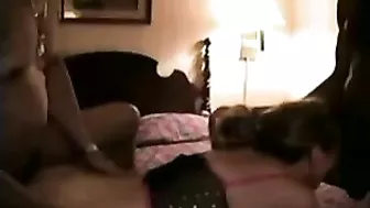 MILF Wife Wild Threesome with Interracial Couple & Cuckold Hubby