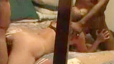 Black Interracial Swinger Mom Gets Bred in Amateur Homemade Threesome Cumshot