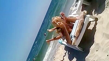 Topless Beach Voyeur XXX Clip Featuring an Amazing Blonde Wife Slut Selfie