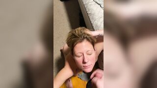 Wife's Delight - Hubby Gives Her Facial After Jerking Off