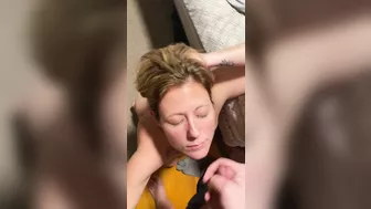 Wife's Delight - Hubby Gives Her Facial After Jerking Off