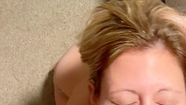 Wife's Delight - Hubby Gives Her Facial After Jerking Off