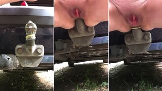 Slut wife in outdoor fuck hard ass hitch ball of a car