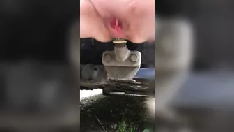 Slut wife in outdoor fuck hard ass hitch ball of a car