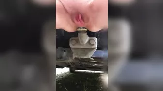 Slut wife in outdoor fuck hard ass hitch ball of a car